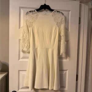 BB Dakota Cream Lace Sleeve/Back Dress
